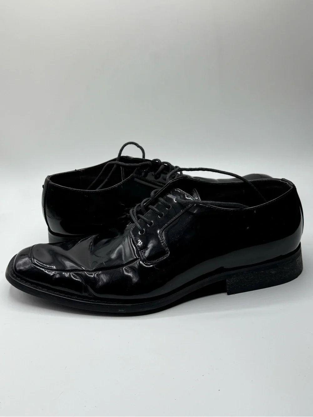 Via Spiga Black Patent Leather Lace-Up Dress Oxfords